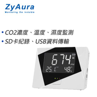 【領券折300 點數4%】        ZyAura 記憶式三合一(CO2+溫度+濕度)監測儀 ZG-1583RUD