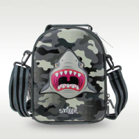Australia Smiggle Original Children's Crossbody Bag Boys Lunch Bag Gray Shark Cool Shoulder Bag Fruit LunchBox 9 Inches