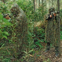 Hunting Clothes Ghillie Suits Woodland Camouflage Clothing Airsoft Sniper Birdwatch Jacket + Pants