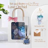 Set Quà Tặng Nước Hoa Thơm Phòng Cao Cấp LUXE ORCHID Kèm Hoa Khô + Que Khuếch Tán Hoa Cầu + Thiệp Xi
