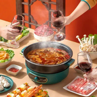 Ramen Electric Hot Pot Bbq Wok Pressure Non-stick Chinese Hot Pot Functional Instant Noodle Machine Fondue Chinoise Cookware