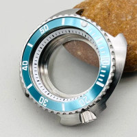 Silver 44mm Turtle Watch Case Fashion Bezel Fits Seiko Abalone 6105 6309 For 7S26 4R36 NH35 NH36 Movement Watch Repair Parts