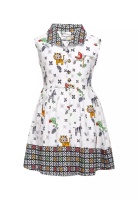 Rianty Kids Dress Baju Pesta Batik Anak Perempuan Aeera Tanpa Lengan White