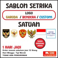 Stiker Kain Logo Bendera dan Garuda Sablon Setrika Alat Paper Anti Luntur - Stationery binder harves
