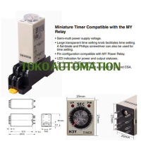H3Y-2 Delay Timer Relay + Socket Base 220VAC 60s PD36