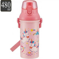 日本製造  PINK UNICORN 水壼瓶 兒童水樽 480ml 0.48L 直飲戶外旅行超輕一按式直飲兒童水樽水瓶水壺 平行進口