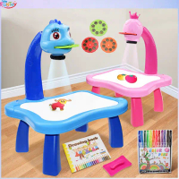 Kids Led Projector Art Drawing Table Toys for Children Smart Drawing Board Desk Arts and Crafts Proj