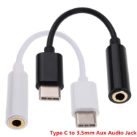 USB C to 3.5mm Headphone Audio Jack Adapter, Type C to 3.5mm Female Aux Mic Connector Cable 0.1m