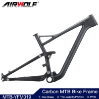 Airwolf T1000 Carbon Full Suspension MTB Frame 29er Carbon Mountain Bicycle Frame T1000 Full Carbon Suspension Bike Frame 29