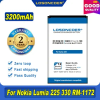 LOSONCOER 3200mAh BL-4UL For Nokia Asha 225 Lumia 225 RM-1011 RM-1126 Battery