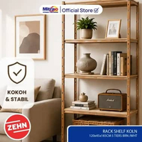 Rak Besi Penyimpanan Rack Shelving Zehn Koln 120×45×183 cm 5 Susun Cokelat/Putih - Proteksi Ganda Ex