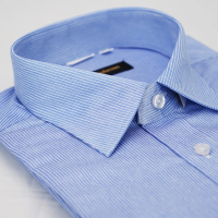 【金安德森】藍色條紋窄版長袖襯衫-fast