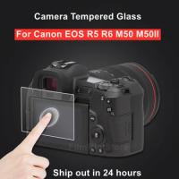 2PCS EOS M50 R7 R8 R50 Camera Protector Film Glass Original 9H Camera Tempered Glass for Canon R5 R6 M50 M50II Camera LCD Screen