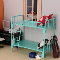 Dollhouse Miniature Items Bunk Bed Bedroom Mini Double-decker 1:12 BJD Doll House Furniture Accessories Decorations Girls Toys