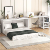 Queen Size Murphy Bed,Space-saving Design Versatile bed with Rotable Desk,Murphy Bed As a storage cabinet,Perfect for Any Room