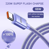 120W Super Fast Charging Cable 6A USB Cable Type C Data Wire USB C Super Charge For Realme OPPO Xiao