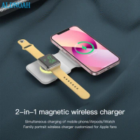 15W Magnetic Wireless Charger Stand Dock For iPhone 13 12 Pro Max Mini Apple iWatch 7 6 SE Airpods 2 3 Pro Fast Charging Station