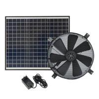 Day and Night Use 30W 14" Solar Powered Factory Exhaust Fan with DC Brushless Motor Air Conditioning Gable Fan