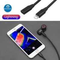 Lightning/USB C/Micro-USB Android Extension Cable Male To Female Extension Cord for SEEK Compact PRO FLIR ONE Thermal Camera