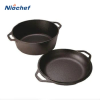 Dual-Purpose Cast Iron Saucepan Thickened Non-Stick Pots Steak Frying Skillet Home Kitchen Tools Breakfast Cooking Frying Pan
