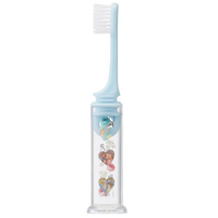 小禮堂 迪士尼 公主 攜帶式折疊牙刷《藍.愛心框》口腔清潔.盥洗小物