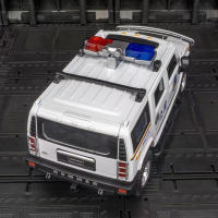 1:24 Hummer H2ตำรวจล้อแม็กรถยนต์รุ่น D Iecasts โลหะของเล่นยานพาหนะเสียงและแสงจำลองของสะสมเด็กเด็กของขวัญวันเกิด