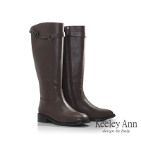 【Keeley Ann】金屬鍊率性長靴(咖啡色379617470-Ann系列)