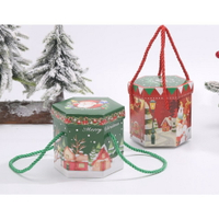 【嚴選現貨】六角盒 聖誕節 杯子蛋糕盒  聖誕節糖果盒  聖誕節馬芬盒 聖誕節 包裝盒  聖誕節紙盒