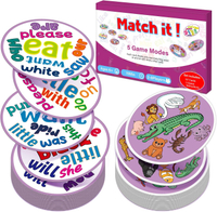 Memory Card Game Kids Sight Word Piles Card Games Animal Table Match Game for Toddlers Indoor Recess