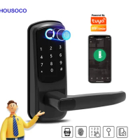 Tuya Wifi Biometric Electronic Door Lock Password Digital Smart Lock App Remote Unlocking Keyless Entry Fingerprint Door Lock