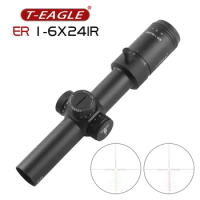 ER 1-6X24IR Compact Optical Sight Tactical Riflescope For Hunting Glass Etched Reticle llluminate Optics Airgun Airsoft