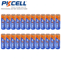 24PC PKCELL LR6 MN1500 AM-3 Batteries AA 1.5V Alkaline Battery 10-Year Shelf Life for Keyboards Clocks Toys Remote Controls