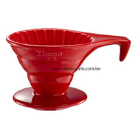 金時代書香咖啡   TIAMO V02長柄陶瓷咖啡濾器組 (紅))附濾紙量匙  HG5534R