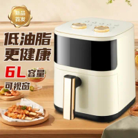 6L Air fryers household multifunctional electric fryer smart household touch large capacity oil-free smoke visual fryer oven