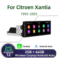 1Din Android Radio for Citroen Xantia 1993-2003 Carplay Autoradio Android Auto Stereo Car Multimedia Head Unit Navigation GPS BT