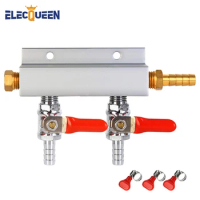 2 way homebrew Co2 Air Gas Distribution Manifold Splitter Draft Beer Kegerator with 5/16 Barb,Home-brew Draft Beer Check Valves