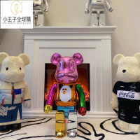 【公司現貨速發】免運 開發票潮牌bearbrick400%暴力熊積木熊Bape周年聯名電鍍公仔手辦盲盒