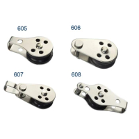 5PCS 316 Stainless Steel Pulley 45mm Blocks Rope Marine Hardware For Kayak Canoe Boat Anchor Trolley Kit 2mm To 8mm Rope