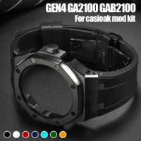 GEN4 Casioak GA2100 Mod Kit For G-SHOCK GA2100/GA2110 GAB2100 Stainless Steel Case Bezel Rubber Strap Replacement Mod Refit Kit