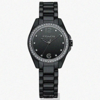 【COACH】COACH蔻馳女錶型號CH00131(黑色錶面黑錶殼深黑色陶瓷錶帶款)