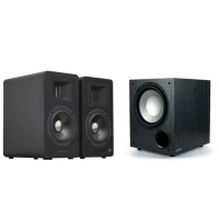 【AIRPULSE】A100 PLUS啞光黑+Jamo C910(雙聲道主動式音箱+10吋重低音喇叭)