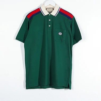 Polo GUCCI GG INTERLOCKING BAND TAPE STRIPE RED NAVY GREEN POLO 100% ORIGINAL International - M