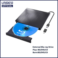 Slim Blu Ray Burner Player USB 3.0 &amp;Type-C 3D BD CD DVD External Bluray Drive For Windows XP/7/8/10 MacOS MacBook Laptop Desktop