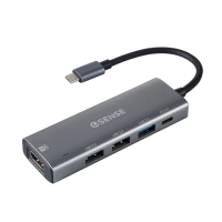 【ESENSE 逸盛】H546 Type-C/USB3.0/USB2.0/HDMI/PD3.0 HUB集線器-鈦金灰