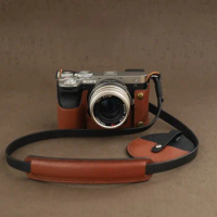 Roadfisher Vintage Genuine Real Leather Camera Bag Protect Case Cover Base Grip Shoulder Belt Strap For Sony A7C2 A7CII A7CR A7C