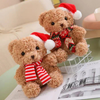 Stuffed Animals Christmas Hat Teddy Bear Plush Toy Teddy Bear Doll Christmas Eve Gift Children and Girls Gift