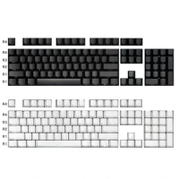 Pure Black White Color PBT Backlit Keycaps For Cherry Mx Switch 87 104 Mechanical Keyboard Side Letter OEM Profile Key Caps