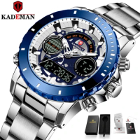KADEMAN Mens Watches Top Luxury Brand Military Quartz Watch Men 30 Meters Waterproof Stainless Male Clock Relogio Masculino 2020