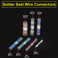 20-100pcs Heat Shrinkable Wire Connectors SST21 Waterproof Sleeve AWG22-18 Butt Electrical Splice Tinned Solder Seal Terminal
