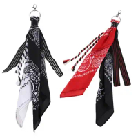 1pc Unisex Hip Hop Paisley Bandana Kerchief Wallet Chain Rock Punk Ribbon Biker Headscarf Metal Keychain Bags Pants Jewelry